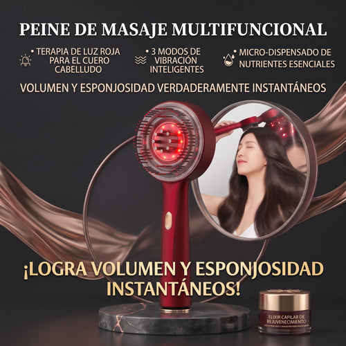 Masajeador Capilar con Luz Roja LED e Infrarroja
